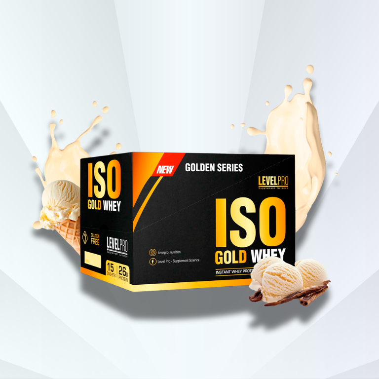 ISO Gold Whey LevelPRO (2.43LBs, 6.6LBs y Caja)