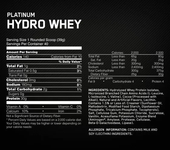 Hydrowhey ON de 4 LBs - Optimum Nutrition Perú - NutriSuplementos Perú