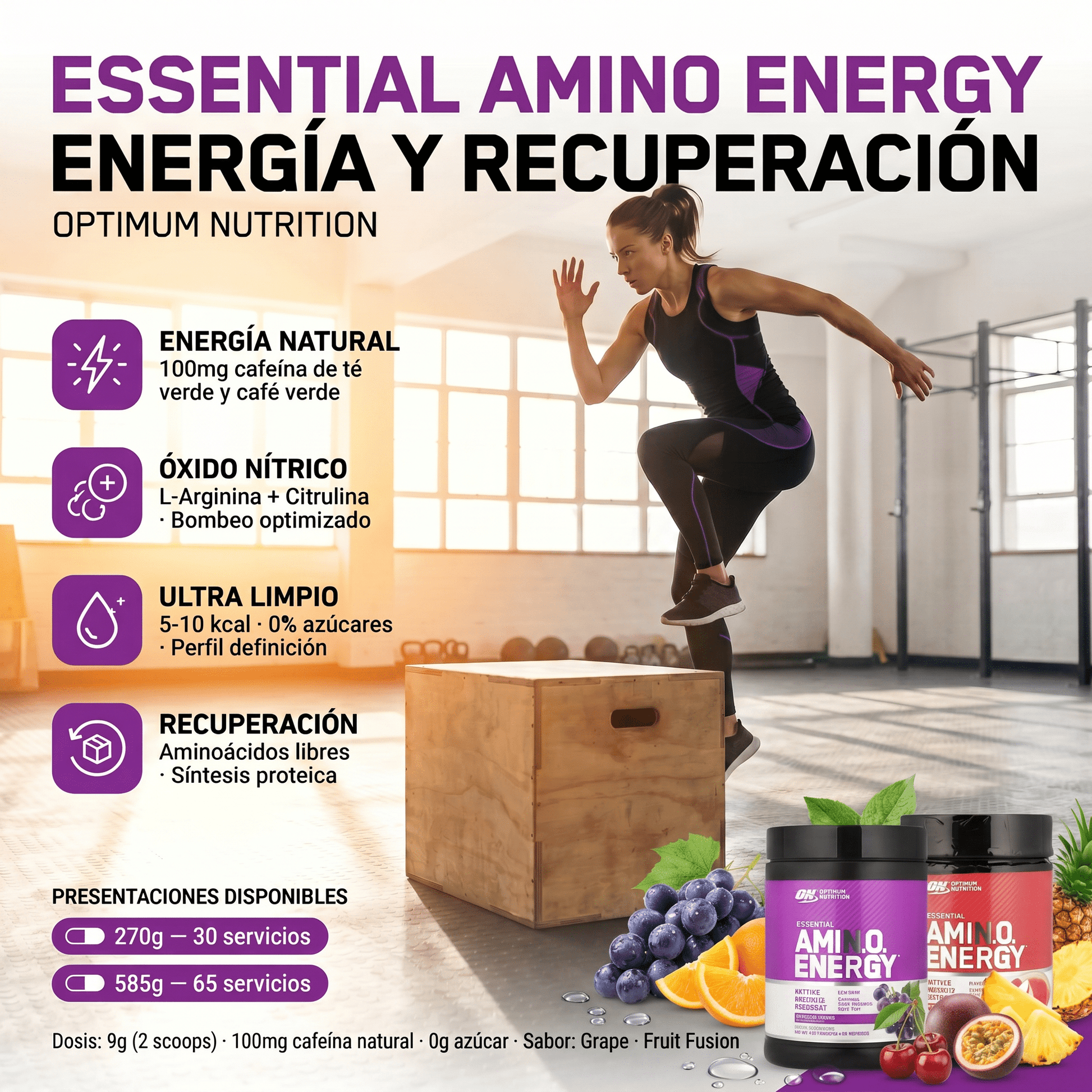 Amino Energy Optimum Nutrition: 270gr - 585 gr - NutriSuplementos Perú