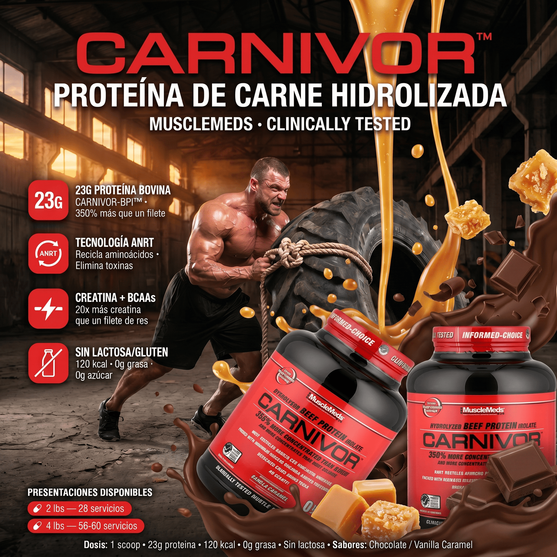 Carnivor Protein Musclemeds: 2lb - 4lb - NutriSuplementos Perú