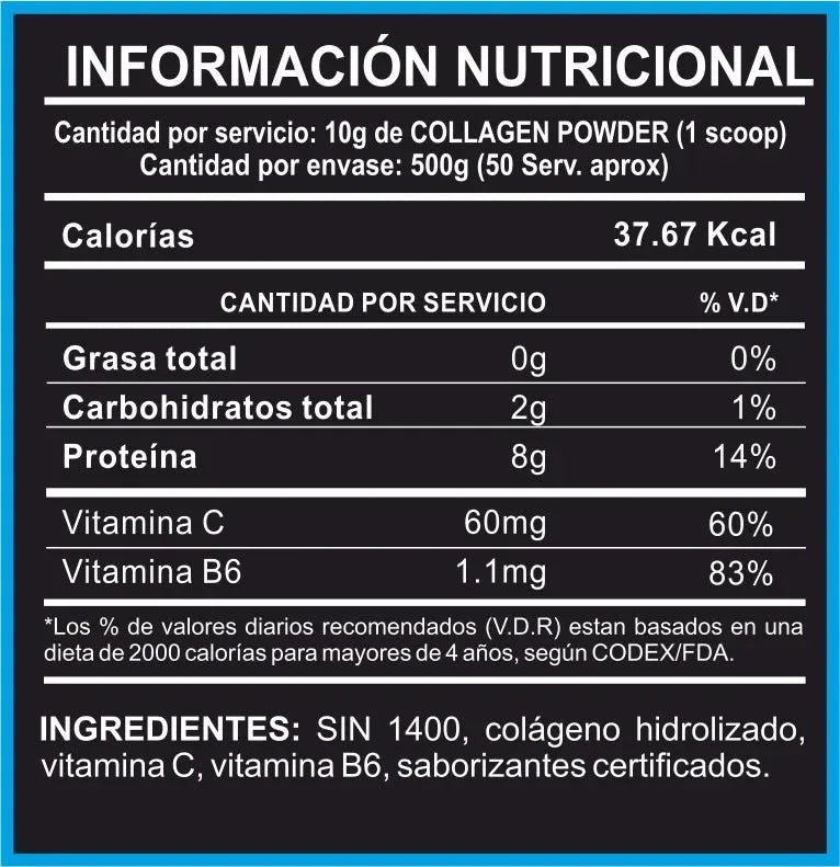 Collagen Powder de ADN - 50 Servicios - NutriSuplementos Perú