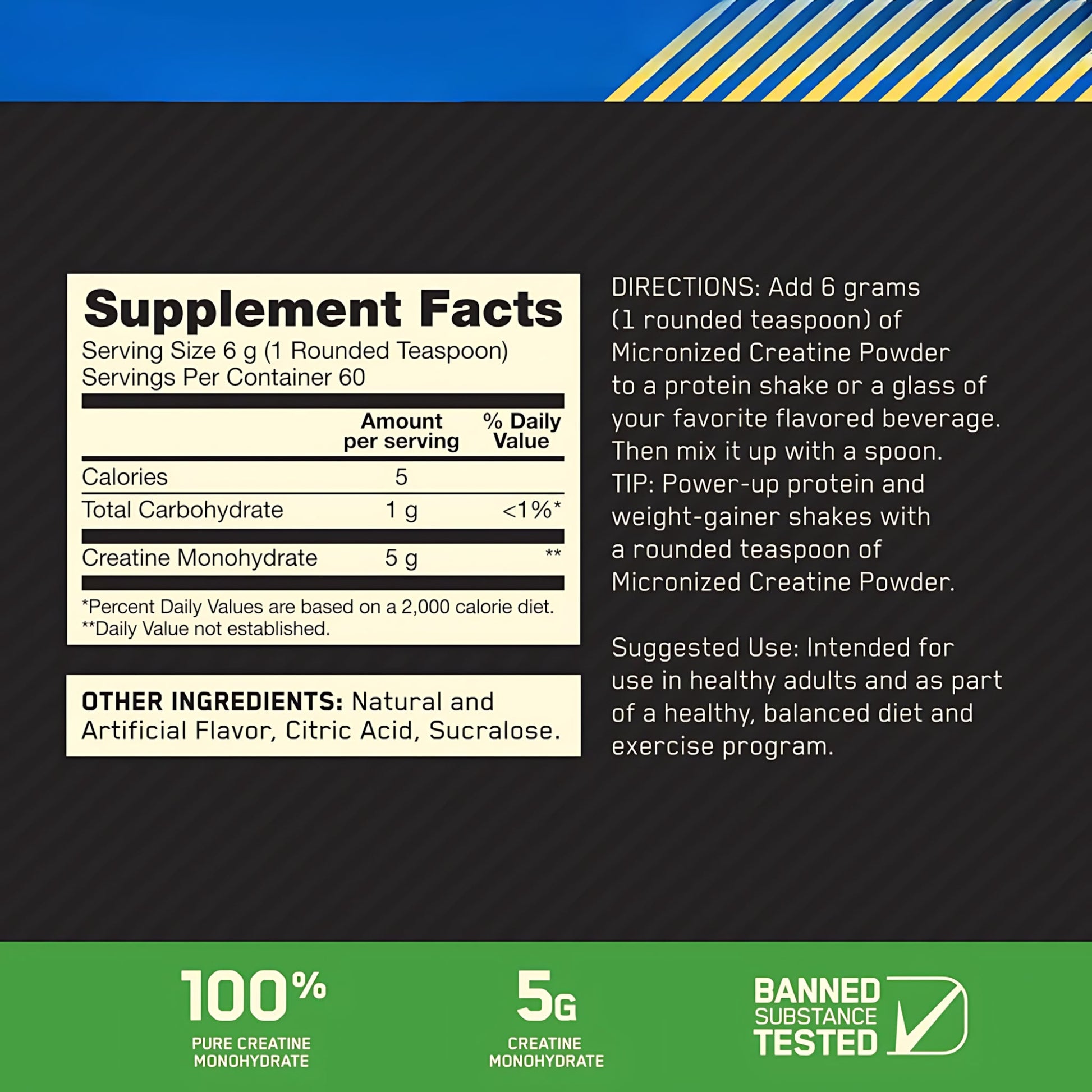 Creatina Optimum Nutrition: 300 gr - 600 gr - 1.2 KG - NutriSuplementos Perú