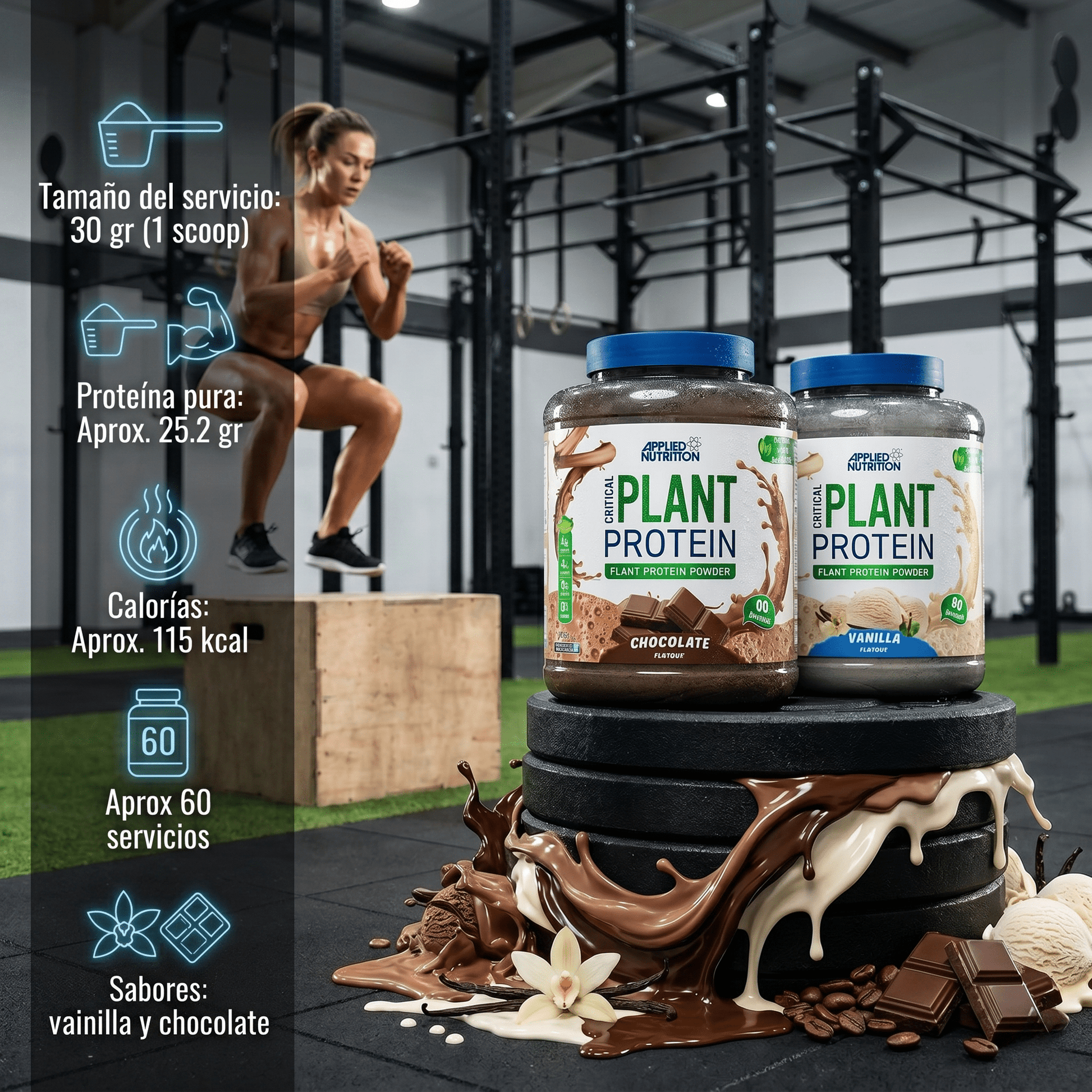 Critical Plant Protein Applied Nutrition Proteína Vegana: 1.8KG - NutriSuplementos Perú