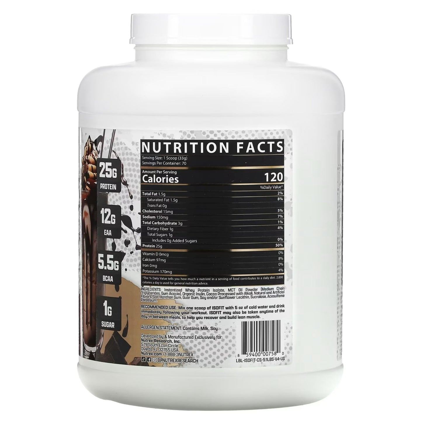 IsoFit Nutrex Proteína Aislada: 5lb - NutriSuplementos Perú