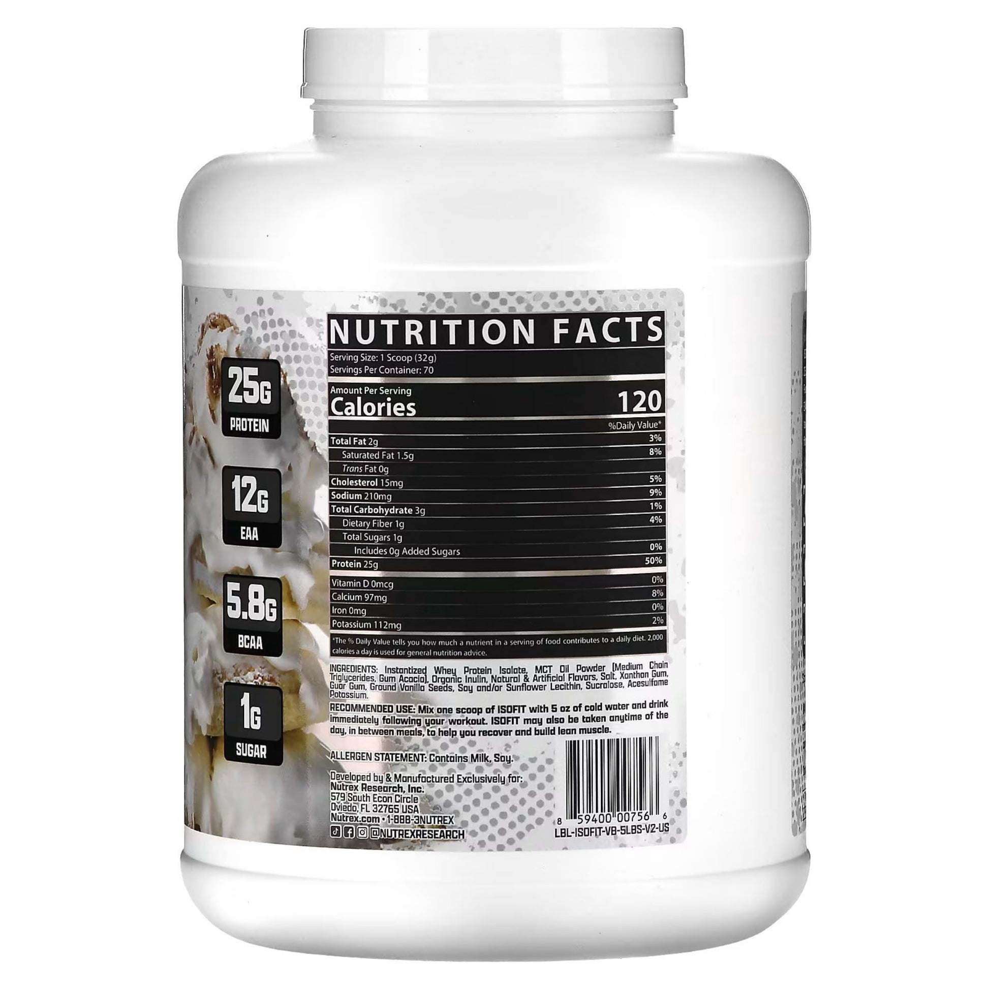 IsoFit Nutrex Proteína Aislada: 5lb - NutriSuplementos Perú