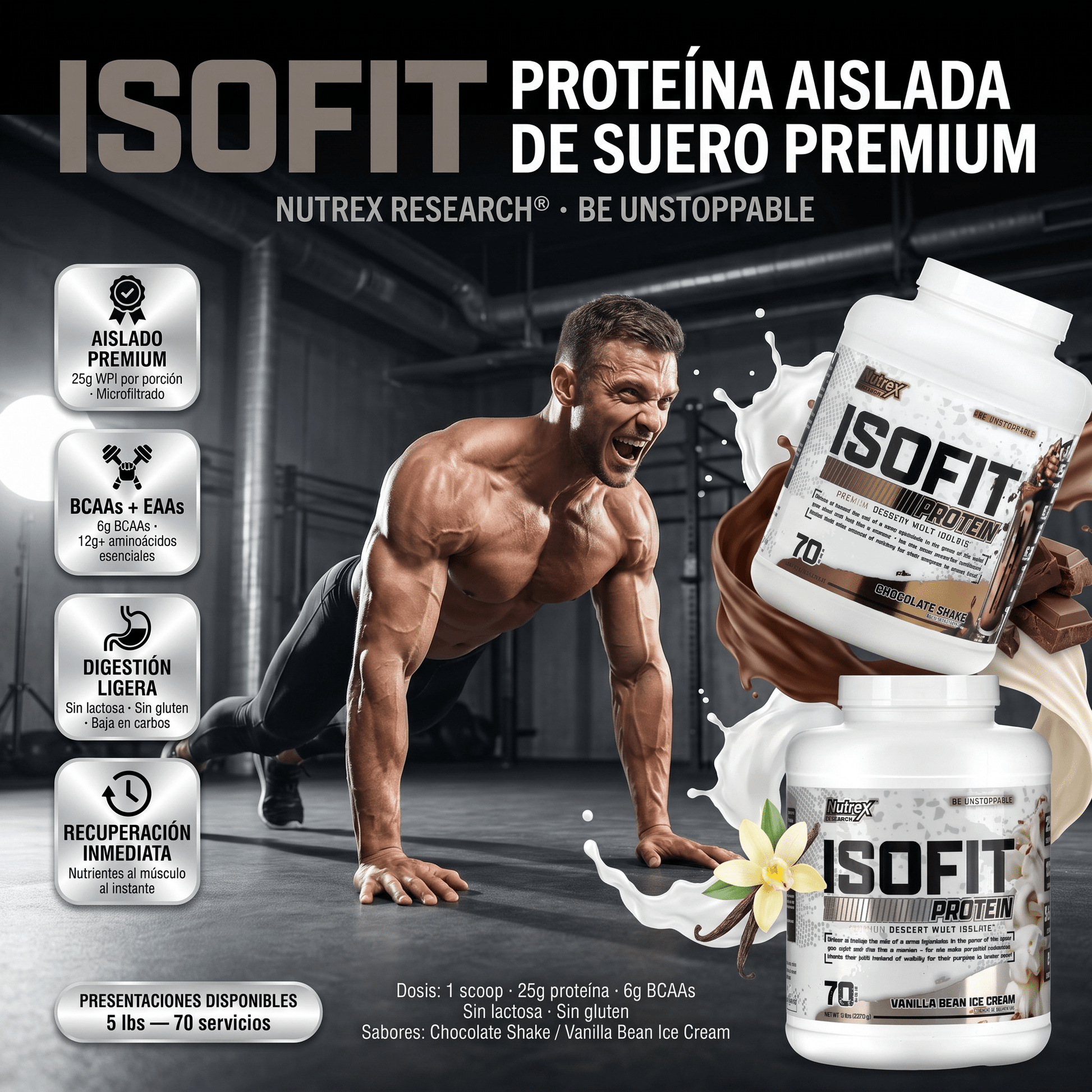 IsoFit Nutrex Proteína Aislada: 5lb - NutriSuplementos Perú