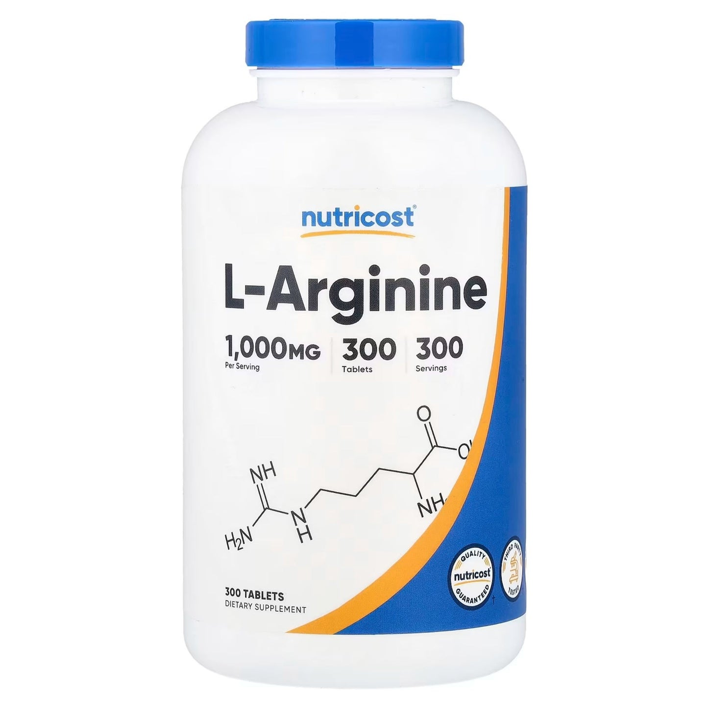L - Arginina Nutricost: 300 Tabletas (1,000MG) - NutriSuplementos Perú