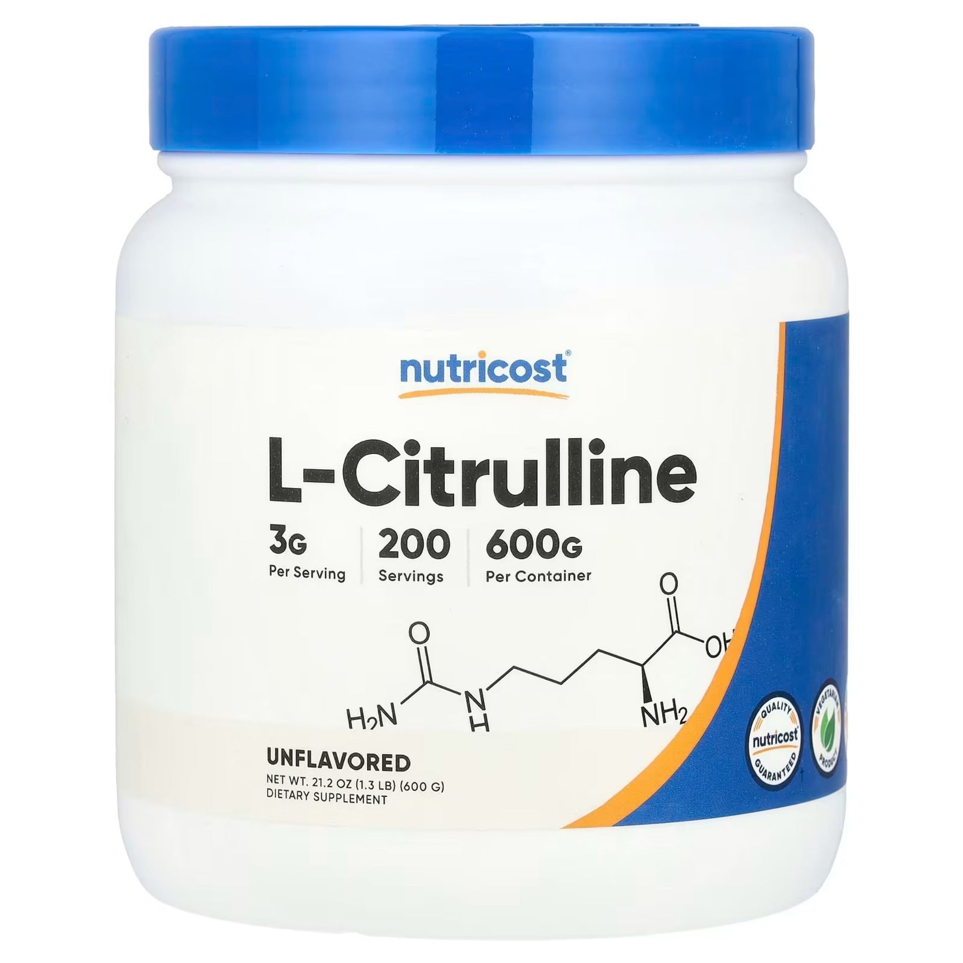L - Citrulina Nutricost en Polvo: 250gr - 600 gr - NutriSuplementos Perú