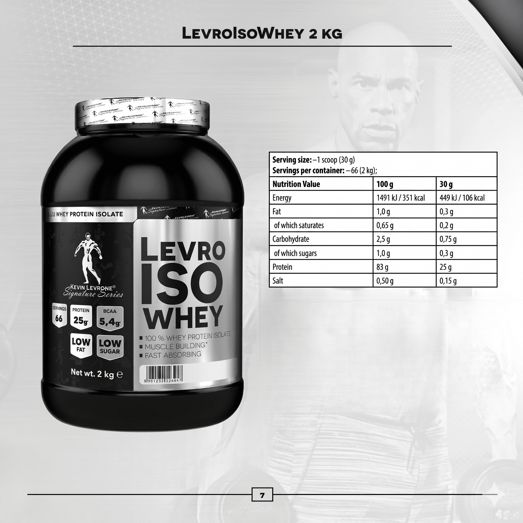 Levro Iso Whey Protein Proteína Aislada: 2KG - NutriSuplementos Perú