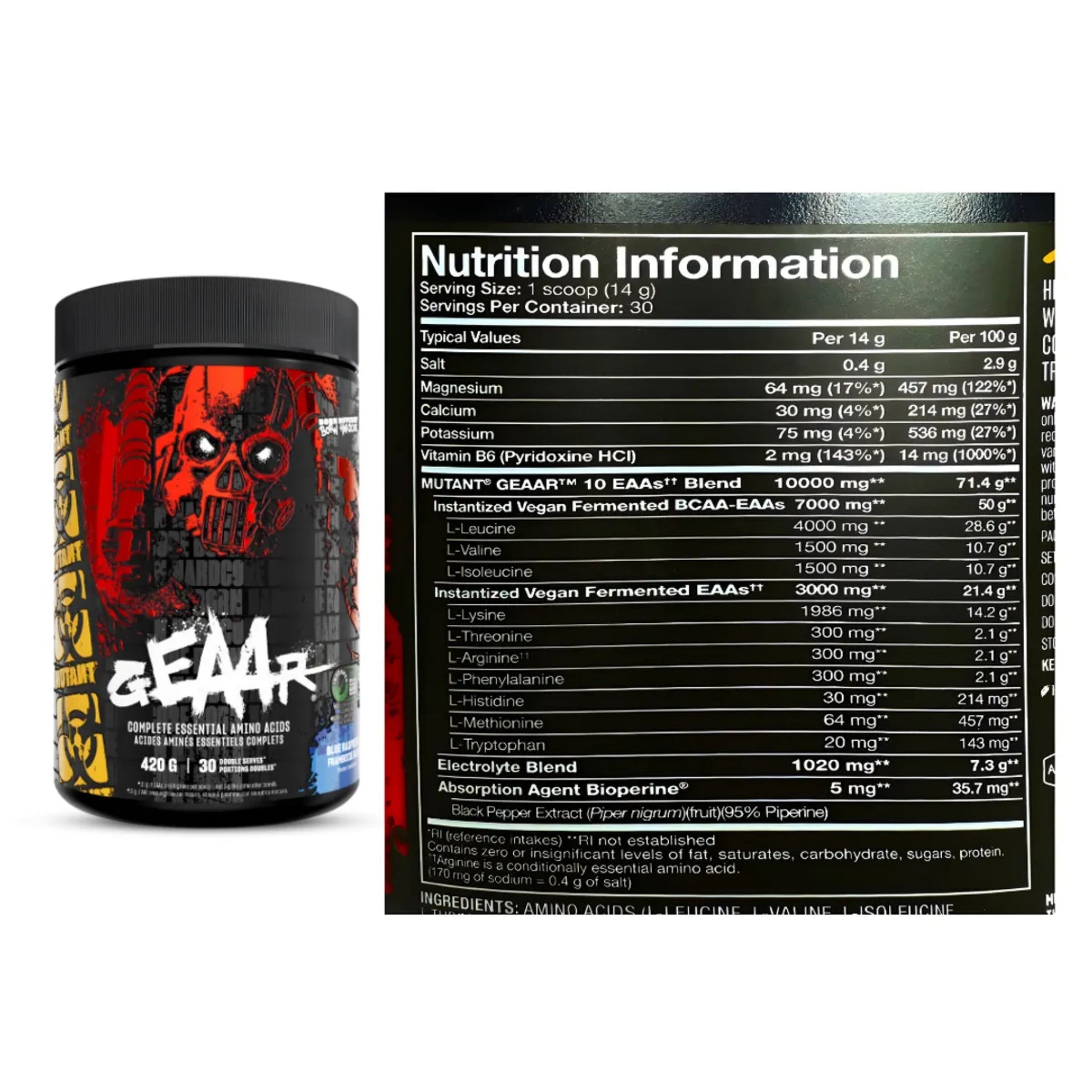 Mutant GEAAR EAAs: 30 Servicios (420 gramos) - NutriSuplementos Perú