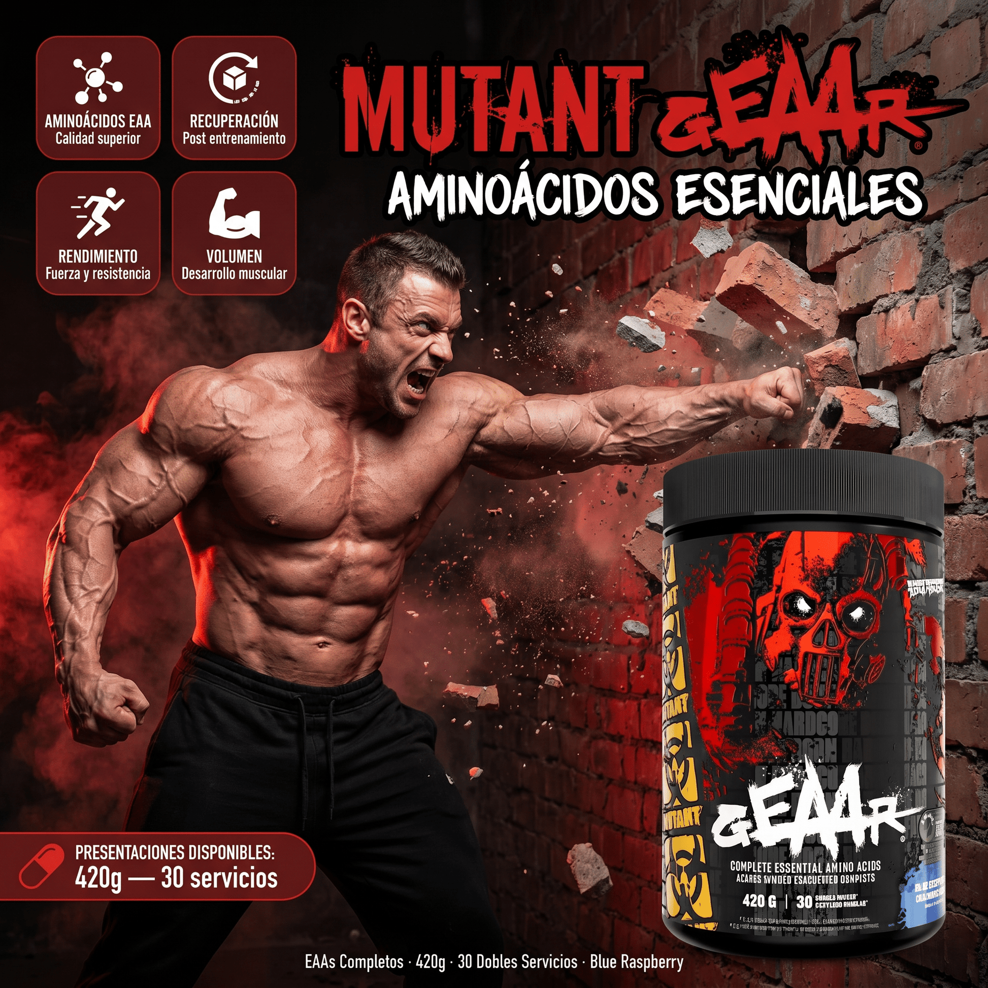 Mutant GEAAR EAAs: 30 Servicios (420 gramos) - NutriSuplementos Perú