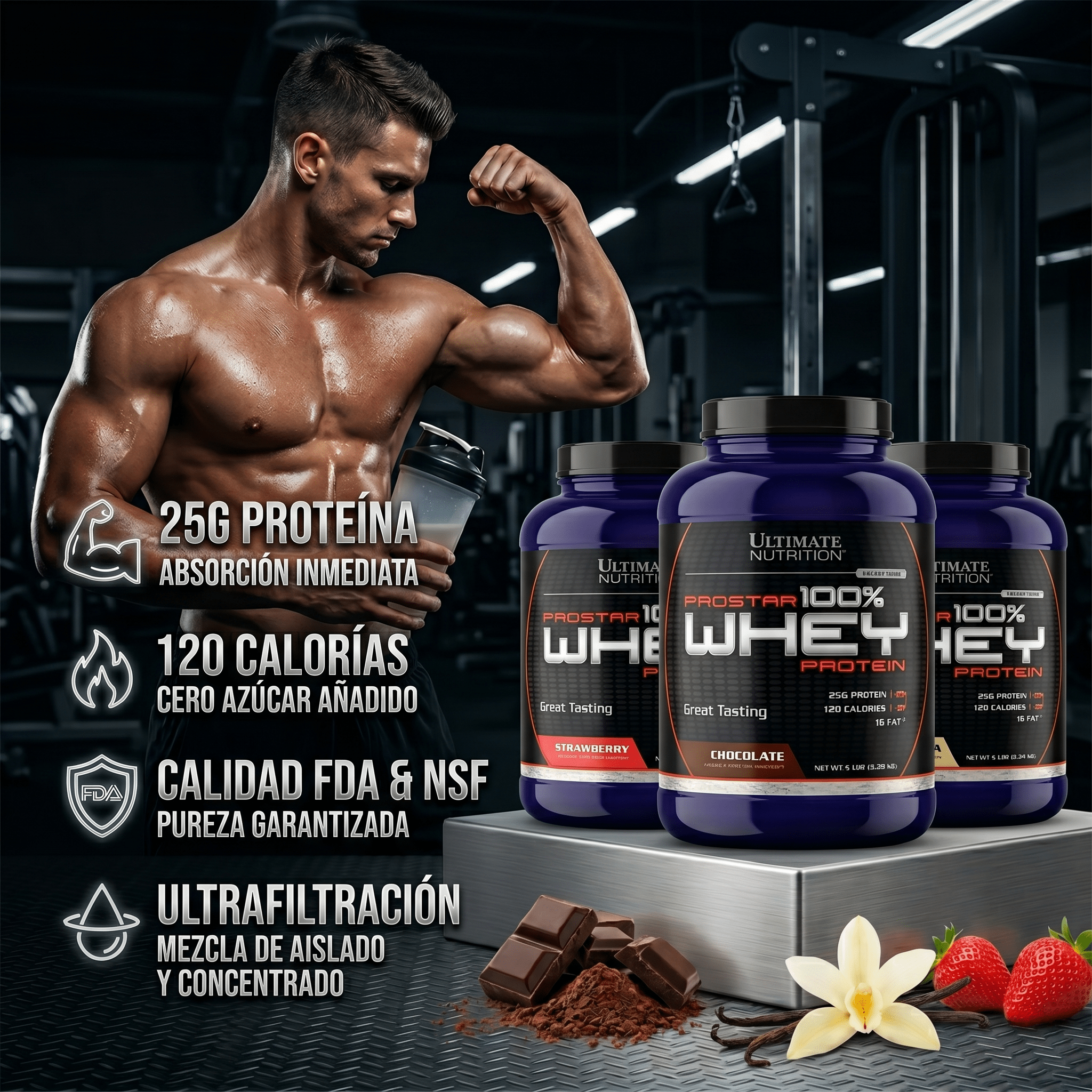 Prostar Whey Ultimate Nutrition (2 Libras y 5.28 Libras) - NutriSuplementos Perú