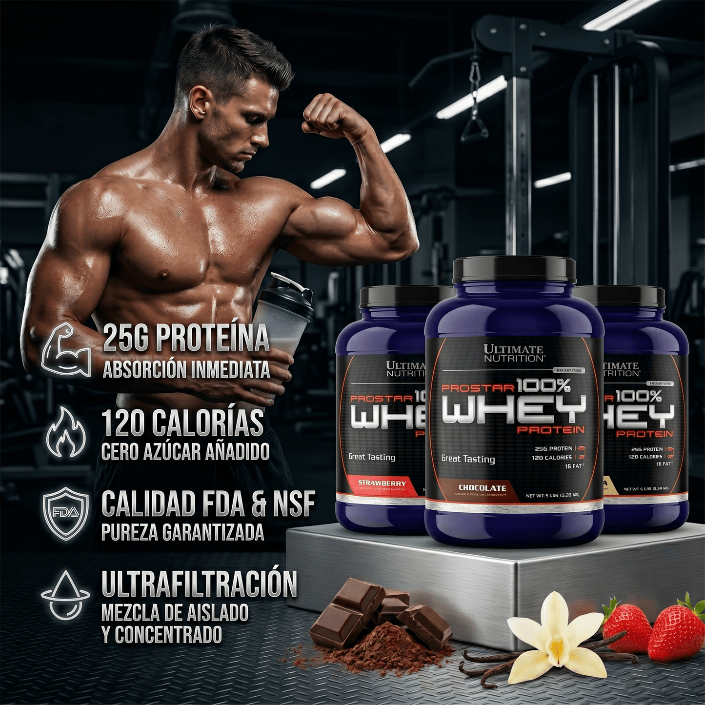 Prostar Whey Ultimate Nutrition (2 Libras y 5.28 Libras) - NutriSuplementos Perú