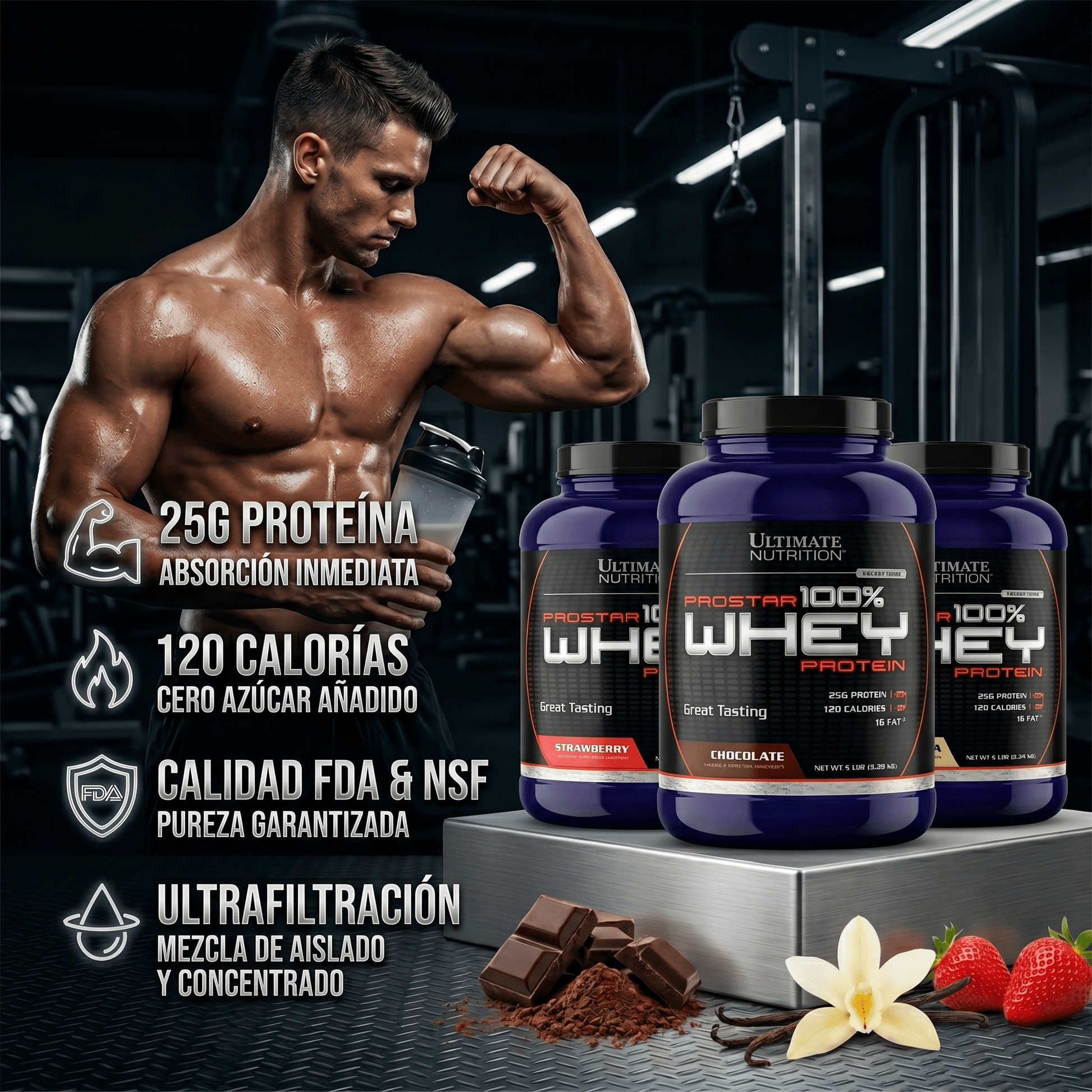 Prostar Whey Ultimate Nutrition (2 Libras y 5.28 Libras) - NutriSuplementos Perú