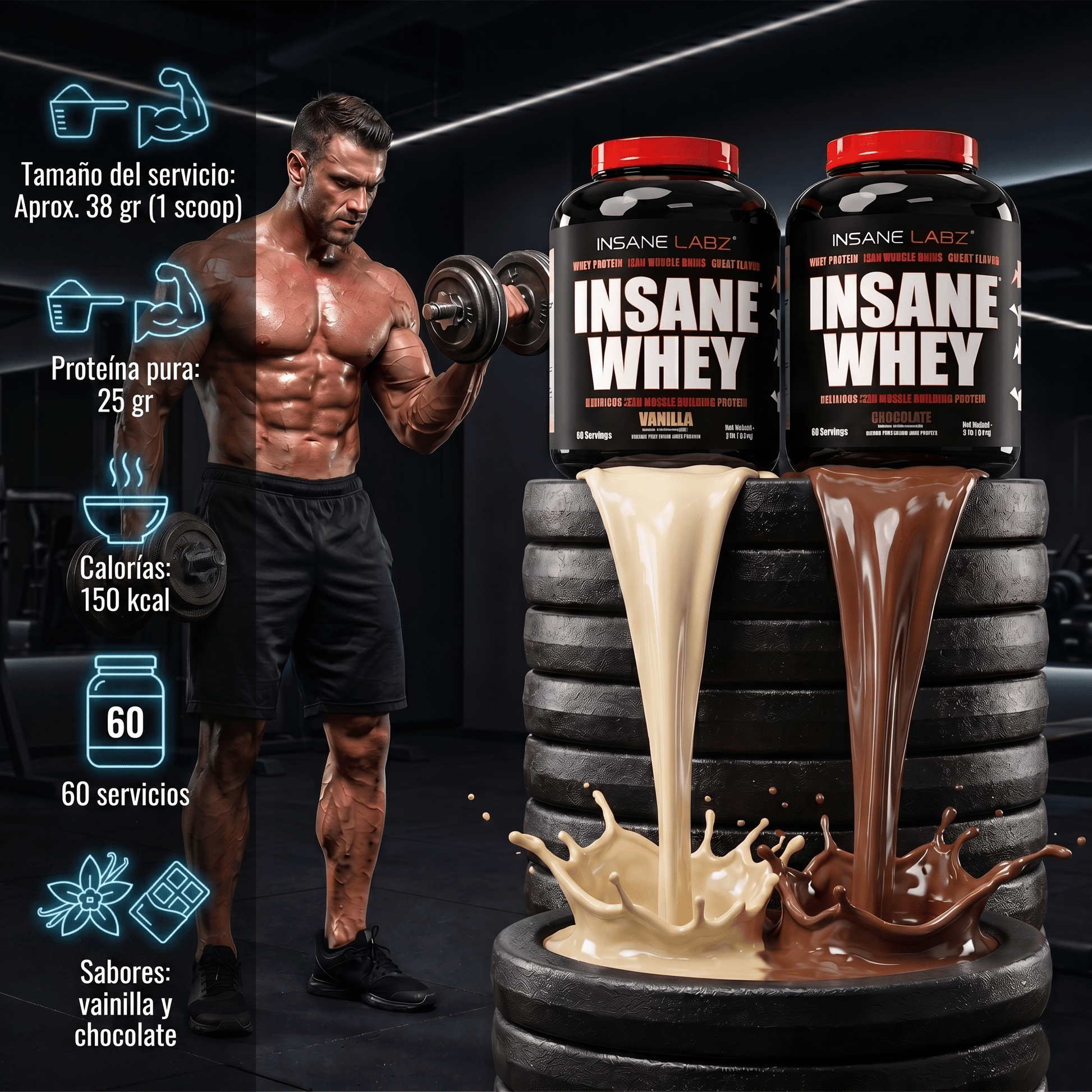 Proteína Insane Whey: 5lb - 10lb - NutriSuplementos Perú