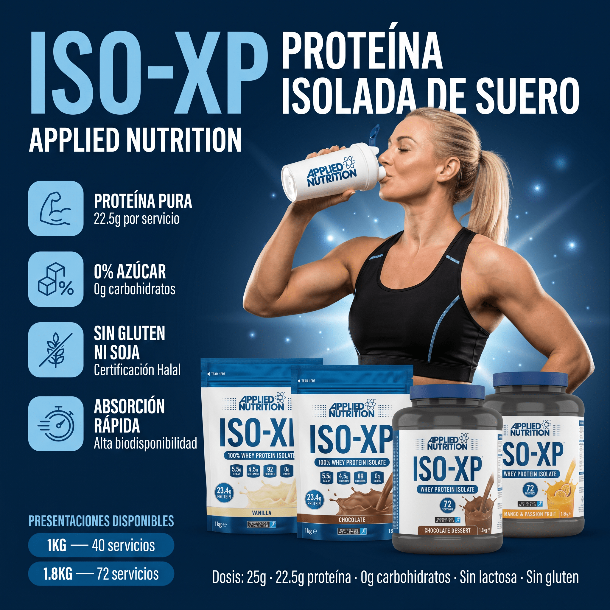 Proteina ISO XP de 1KG y 1.8KG - Applied Nutrition - NutriSuplementos Perú