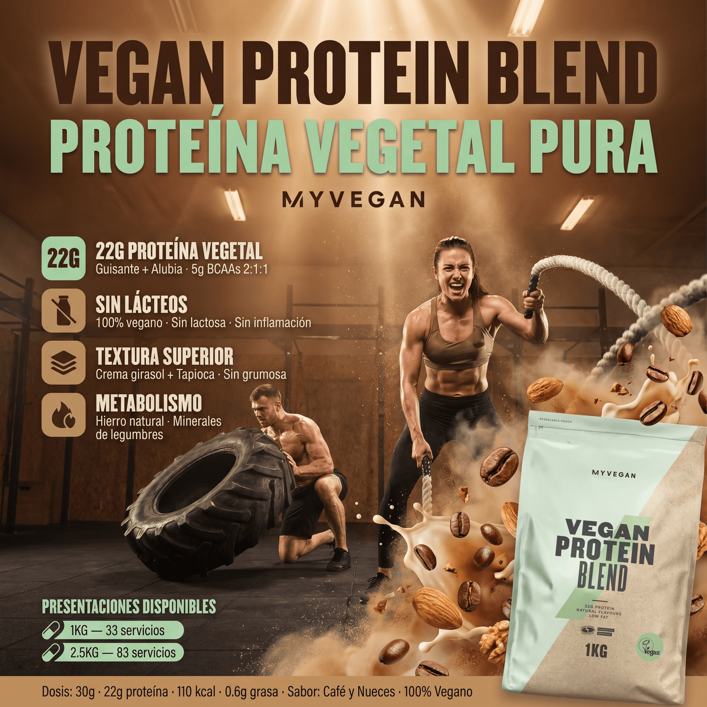Vegan Protein Blend MyProtein: 1KG - 2.5KG - NutriSuplementos Perú