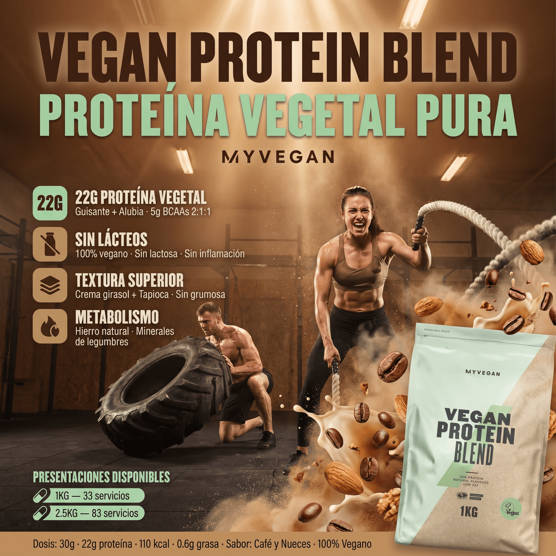 Vegan Protein Blend MyProtein: 1KG - 2.5KG - NutriSuplementos Perú
